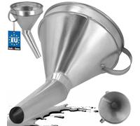 KOTARBAU entonnoir pour voiture essence - Entonnoir en métal oblique avec poignée - Grand remplissage - 170 mm