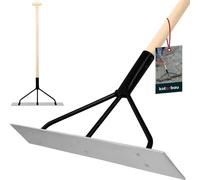 KOTARBAU® Epandeur de béton 625x325 mm acier avec manche en bois 990 mm Poussoir à béton Lisseur de béton Epandeur de goudron Poussoir à gravillons