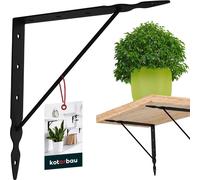 KOTARBAU® Equerre d'étagère Noir Métal Acier 250x250 mm Support d'étagère Métal Support d'étagère Noir Equerre de fixation murale pour étagère Equerre de fixation murale pour étagère