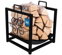 KOTARBAU® Étagère à bois de cheminée Intérieur Étagère à bois de chauffage Extérieur 40 x 35 cm en acier laqué époxy Étagère à bois Étagère à bois de chauffage Étagère à bois de chauffage Panier à boi