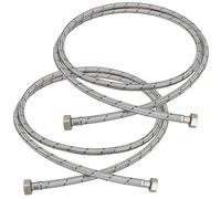 KOTARBAU® Flexible Robinet 1/2"x1/2", Tuyau Robinet 200cm, Acier Inoxydable | Lot de 2, Rallonge Robinet Cuisine Flexible, Tuyau Robinet Cuisine Flexible, Tuyau Flexible Plomberie, Argent