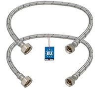 KOTARBAU® Flexible Robinet 1/2" x3/8", Tuyau Robinet 60cm, Acier Inoxydable | Lot de 2, Rallonge Robinet Cuisine Flexible, Tuyau Robinet Cuisine Flexible, Tuyau Flexible Plomberie, Argent
