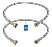 KOTARBAU® Flexible Robinet 1/2" x3/8", Tuyau Robinet 80cm, Acier Inoxydable | Lot de 2, Rallonge Robinet Cuisine Flexible, Tuyau Robinet Cuisine Flexible, Tuyau Flexible Plomberie, Argent