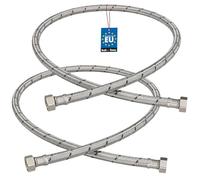 KOTARBAU® Flexible Robinet 3/8"x3/8", Tuyau Robinet 100cm, Acier Inoxydable | Lot de 2, Rallonge Robinet Cuisine Flexible, Tuyau Robinet Cuisine Flexible, Tuyau Flexible Plomberie, Argent