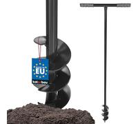 KOTARBAU® Foret hélicoïdal à main de 80 mm de diamètre avec poignée en plastique - Tarière à fleurs - Pot de fleurs - Foret manuel - Outil de jardin - Tarière en métal - 115 cm