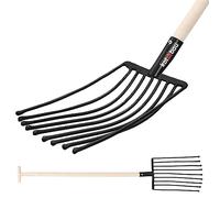 KOTARBAU® Fourche 9 dents Fourche à fumier Fourche à fumier Fourche de jardin Fourche de jardin Fourche à fumier Fourche à bêche Fourche de jardin Fourche à fil pour le jardin et l'agriculture