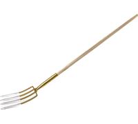 KOTARBAU® Fourche 4 dents avec manche Fourche à foin Fourche à fumier Fourche à fumier Fourche de jardin Fourche à fumier Fourche à bêche Fourche pour jardin Fourche à fil pour jardin et