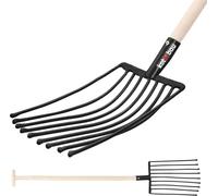 KOTARBAU® Fourche 9 dents Fourche à fumier Fourche à fumier Fourche de jardin Fourche de jardin Fourche à fumier Fourche à bêche Fourche de jardin Fourche à fil pour le jardin et l'agriculture