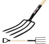KOTARBAU® Fourche à fumier 4 dents 115cm avec manche métallique Plat pour le jardin et l'agriculture