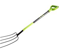 KOTARBAU® Fourche à fumier 4 dents 150cm avec manche métallique plat pour le jardin et l'agriculture