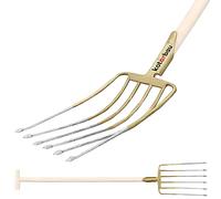 KOTARBAU® Fourche à fumier Forke 6 dents avec manche en fil de fer pour le jardin et l'agriculture