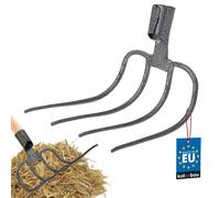 KOTARBAU® Fourche à fumier Fourche à 4 dents Fourche à fumier Fourche à fumier Fourche de jardin Fourche à fumier Fourche à bêche Fourche de jardin Fourche à fil pour le jardin et l'agriculture