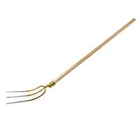 KOTARBAU® Fourche de Jardin 4 Dents Fourche à Bêcher avec Manche en Bois 150 cm Fourche à Compost à Fumier Outil de Jardinage Accessoire de Jardin
