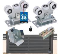 KOTARBAU® Galet pour porte coulissante Kit 5 galets profil 80x80 mm Galets de porte acier galvanisé Galets pour portes d'entrée Portes coulissantes Kit complet Rail pour porte coulissante Rail de roul
