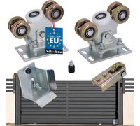 KOTARBAU® Galet pour porte coulissante Kit 5 galets profil 80x80 mm Galets de porte acier galvanisé Galets pour portes d'entrée Portes coulissantes Kit complet Rail pour porte coulissante Rail de roul