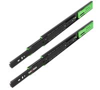 KOTARBAU® Glissières de tiroirs 400mm Push to Open Glissières de tiroirs en acier noir Extension pour charges lourdes Tiroirs Système de glissières Glissières à glissières