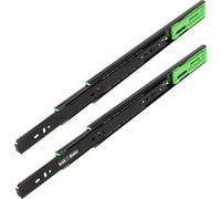 KOTARBAU® Glissières de tiroirs 400mm Push to Open Glissières de tiroirs en acier noir Extension pour charges lourdes Tiroirs Système de glissières Glissières à glissières