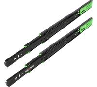 KOTARBAU® Glissières de tiroirs 450mm Push to Open Glissières de tiroirs en acier Noir Extension pour charges lourdes Tiroirs Système de glissières Glissières
