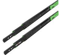 KOTARBAU® Glissières de tiroirs 500mm Push to Open Glissières de tiroirs en acier Noir Extension pour charges lourdes Tiroirs Système de glissières Glissières