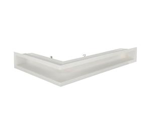 KOTARBAU® Grille Cheminée - Acier Revêtu Poudre - Bande d’aération d’Angle - 60/40 cm - Gauche - Blanc - Grille Ventilation Cheminée - Aération pour Foyer - Moderne - Résistante Haute Température