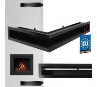 KOTARBAU® Grille Cheminée Ventilation Noire|Grille D'Angle En Acier Noir Revêtu Par Pulvérisation De 40/60 cm Droit|Grille Aération Cheminée|Ventilateur De Cheminée À Air Chaud