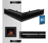 KOTARBAU® Grille Cheminée Ventilation Noire |Grille D'Angle En Acier Noir Revêtu Par Pulvérisation De 50/50 cm |Grille Aération Cheminée |Grille Aération Cheminée |Ventilateur De Cheminée À Air Chaud