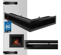 KOTARBAU® Grille Cheminée Ventilation Noire|Grille D'Angle En Acier Noir Revêtu Par Pulvérisation De 60/40 cm Gauche|Grille Aération Cheminée|Ventilateur De Cheminée À Air Chaud