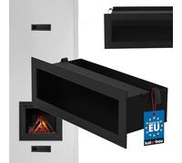 KOTARBAU® Grille Cheminée Ventilation Noire | Grille Droite en Acier Noir Revêtu par Pulvérisation De 30 cm | Grille Aération Cheminée | Grille Aération Cheminée | Ventilateur De Cheminée À Air Chaud