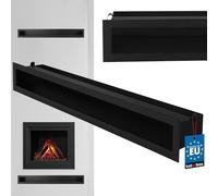 KOTARBAU® Grille Cheminée Ventilation Noire | Grille Droite En Acier Noir Revêtu Par Pulvérisation De 80 Cm | Grille Aération Cheminée | Grille Aération Cheminée | Ventilateur De Cheminée À Air Chaud