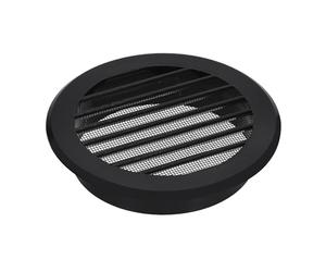 KOTARBAU® Grille d'aération ⌀ 100 mm avec protection anti-insectes, grille de ventilation ronde en plastique noir pour canal de ventilation, évacuation et admission d'air, raccord de tuyau, grille à