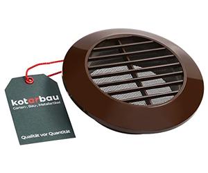 KOTARBAU® Grille d'aération ⌀100 mm Ronde avec bride Brune Ventilation Protection contre les insectes Grille à lamelles Grille de ventilation Raccord de tuyau Grille d'aération Grille Ventilation