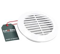 KOTARBAU® Grille d'aération ⌀125 mm Ronde avec bride Blanc Ventilation Protection contre les insectes Grille à lamelles Grille d'aération Raccord tubulaire Grille d'extraction Grille de ventilation
