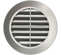 KOTARBAU® Grille d'aération ronde argentée satinée - Diamètre : 60 mm - Avec moustiquaire