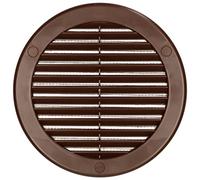 KOTARBAU® Grille d'aération ronde Fi 100 mm Brun avec grille de protection anti-insectes