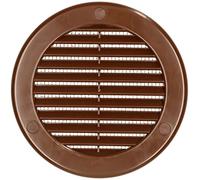 KOTARBAU® Grille d'aération ronde Fi 125 mm Marron avec moustiquaire