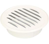 KOTARBAU® Grille de ventilation, 100 mm, en tôle de zinc, blanche, à visser, avec bride anti-insectes, grille d'aération à lamelles