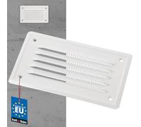 KOTARBAU® Grille de Ventilation 165 x 100 mm Blanc En Acier Galvanisé Grille D'aération avec Moustiquaire Résistante à la Corrosion