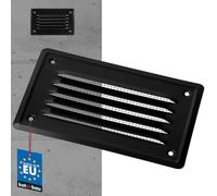 KOTARBAU® Grille de Ventilation 165 x 100 mm Noir en Acier Galvanisé Grille D'aération avec Moustiquaire Résistante à la Corrosion