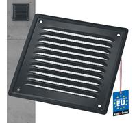 KOTARBAU® Grille de Ventilation 165 x 165 mm Gris en Acier Galvanisé Grille D'aération avec Moustiquaire Résistante à la Corrosion