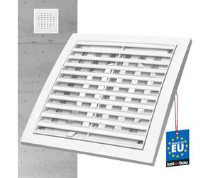 KOTARBAU® Grille de ventilation 200 x 200 mm Ronde Ø150 mm Verrouillable Plastique avec protection contre les insectes Grille d'évacuation Rectangulaire Blanc Grille à lamelles Évacuation Admission