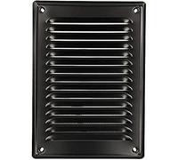 KOTARBAU® Grille de Ventilation 230 x 165 mm Noir en Acier Galvanisé Grille D'aération avec Moustiquaire Résistante à la Corrosion