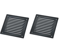 KOTARBAU® Grille De Ventilation Carrée - Acier - 16.5x16.5 cm - Grille D'Aération - avec Protection Anti-Insectes - Résistante à la Corrosion - Cendres (Lot de 2)