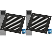 KOTARBAU® Grille De Ventilation Carrée - Acier - 16.5x16.5 cm - Grille D'Aération - avec Protection Anti-Insectes - Résistante à la Corrosion - Gris Graphite (Lot de 2)