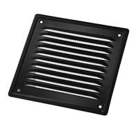 KOTARBAU® Grille De Ventilation Carrée - Acier - 16.5x16.5 cm - Grille D'Aération - avec Protection Anti-Insectes - Résistante à la Corrosion - Noir