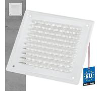 KOTARBAU® Grille De Ventilation Carrée - Acier - 16.5x16.5 cm - Grille D'Aération - avec Protection Anti-Insectes - Résistante à la Corrosion - Blanc