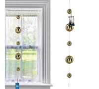 KOTARBAU® Guirlande décorative Effet miroir Boules d'acier dorées Ø 6 cm / Ø 10 cm Haute brillance Décoration de fenêtre suspendue moderne Boule miroir Décoration Guirlande fenêtre Mirrorball