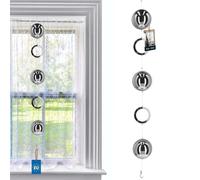 KOTARBAU® Guirlande décorative effet miroir Sphères en acier argentées Ø 10 cm Anneaux Ø 8 cm Miroir argenté brillant Sphère disco argentée Set de boules miroir Party Guirlande de fenêtre avec boules