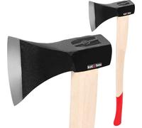 KOTARBAU® Hache forgée 2.5 kg Longueur totale 794 mm avec manche en bois Hache pour fendre le bois Hache à fendre Marteau à fendre Hachette pour couper le bois