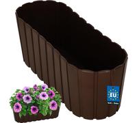 KOTARBAU® Jardinière Balcon Pot de fleurs 40x13x13cm Marron Jardinière Pot de plantes en plastique Balcon Rustique Cache-pot grand modèle