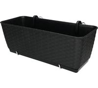 KOTARBAU® Jardinière de balcon 40x15x15cm avec bac d'arrosage Anthracite Imitation rotin